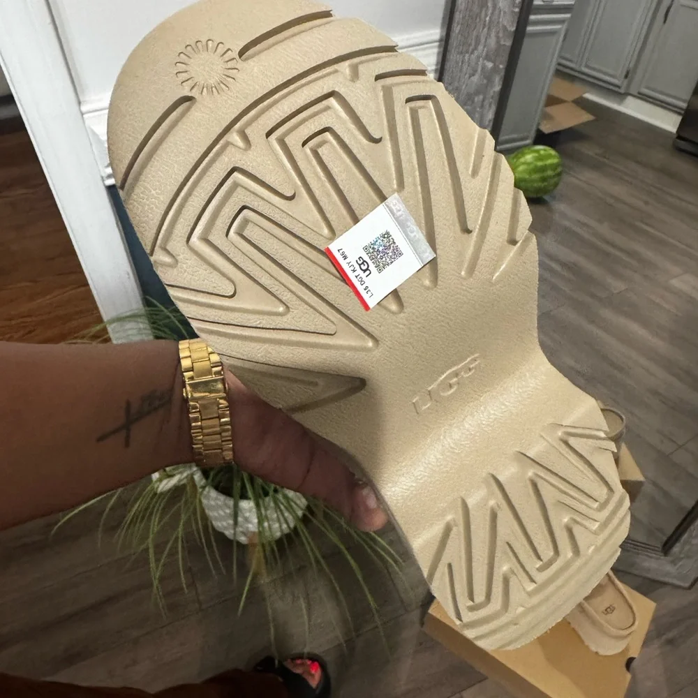 UGG Beige Suede Women's Clogs - Picture 6 of 11